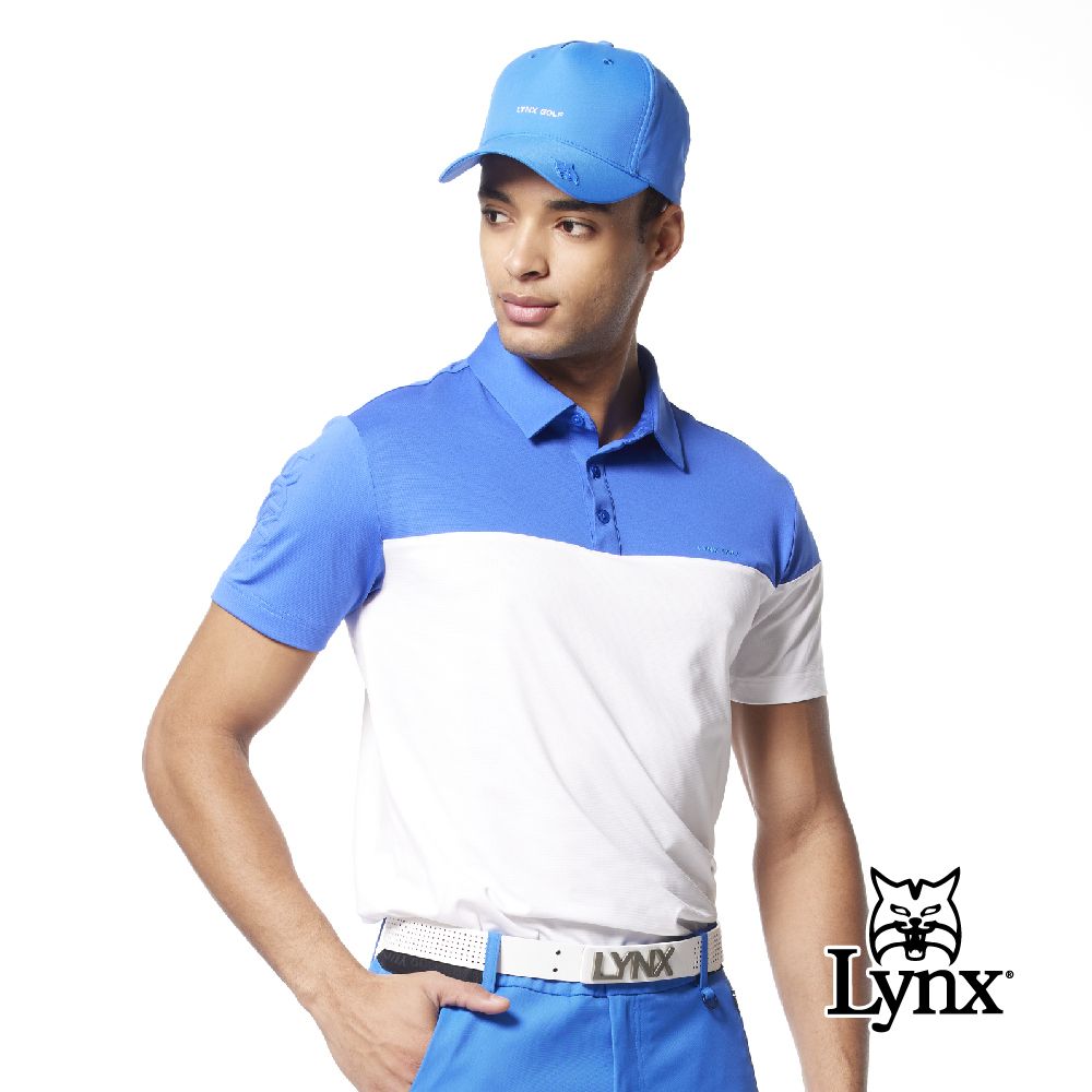 Lynx Golf 首爾高桿風格男款合身版銀離子抗菌機能立體凸印設計短袖POLO衫/高爾夫球衫(三色)