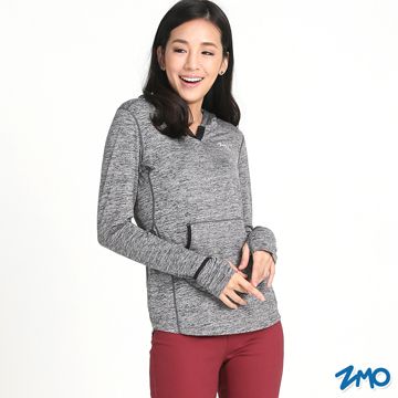 ZMO 女麻花休閒連帽長袖上衣-灰色 TS482