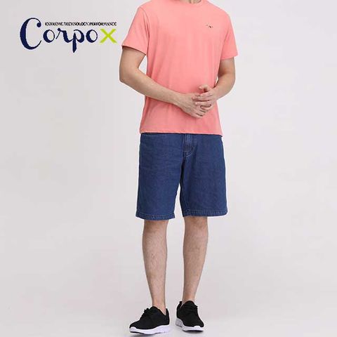 【Corpo X】男款原色牛仔五分褲-深丹寧