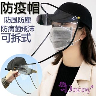 【Decoy】可拆透視＊防疫飛沫防風雨防塵棒球帽/2色可選