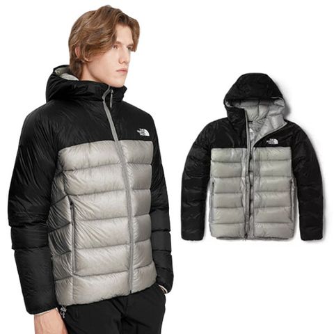 The North Face 北面 最強保暖 ICON_經典配色 鵝絨外套(800FP)羽絨衣.雪衣.登山滑雪旅行_4N9X-GVV 灰/黑 V