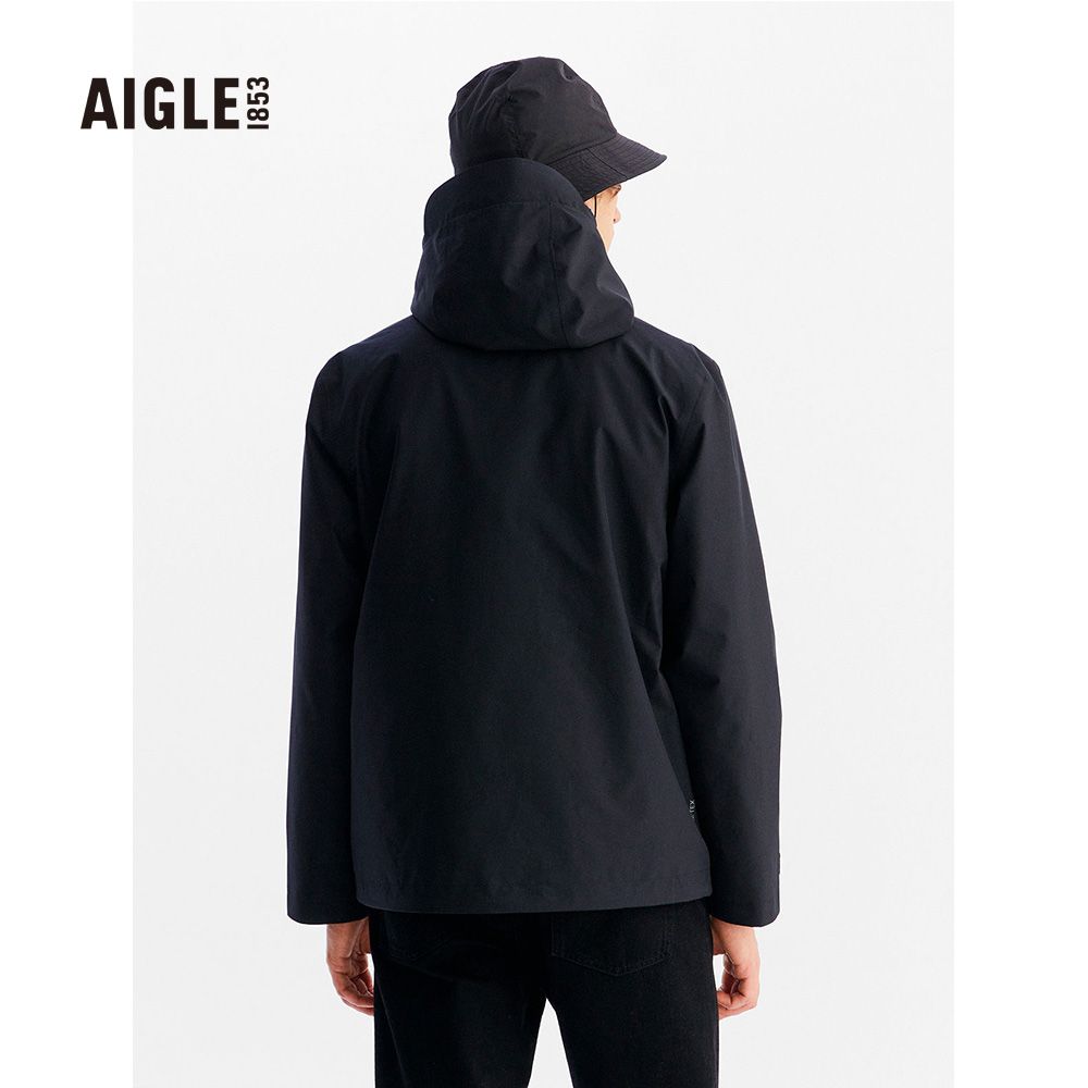 AIGLE  男 防水透氣外套黑色AG-FAA57A100(防水透氣外套 Goretex 防水外套 外套 男外套)