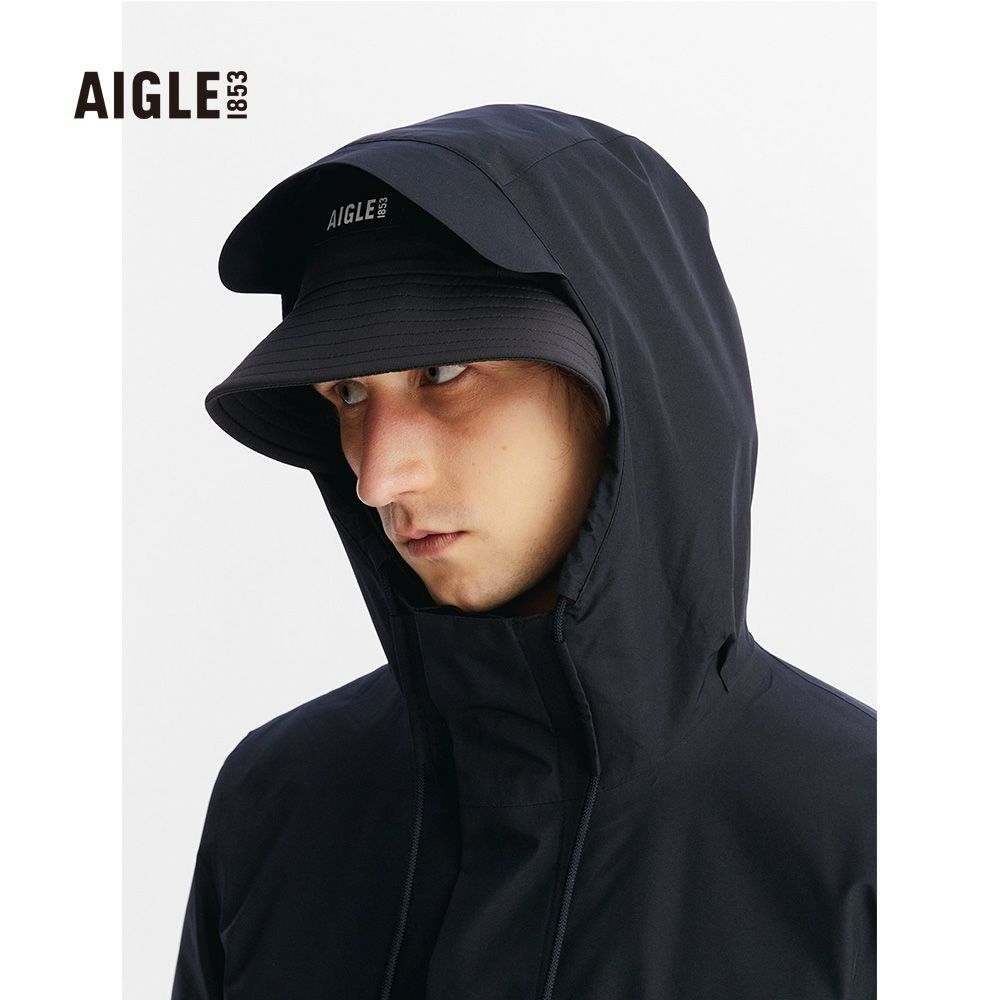 AIGLE  男 防水透氣外套黑色AG-FAA57A100(防水透氣外套 Goretex 防水外套 外套 男外套)