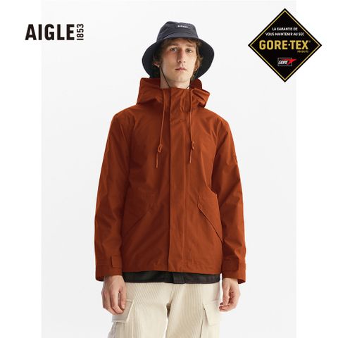 AIGLE 男 防水透氣外套(AG-FAA57A166)-褐色