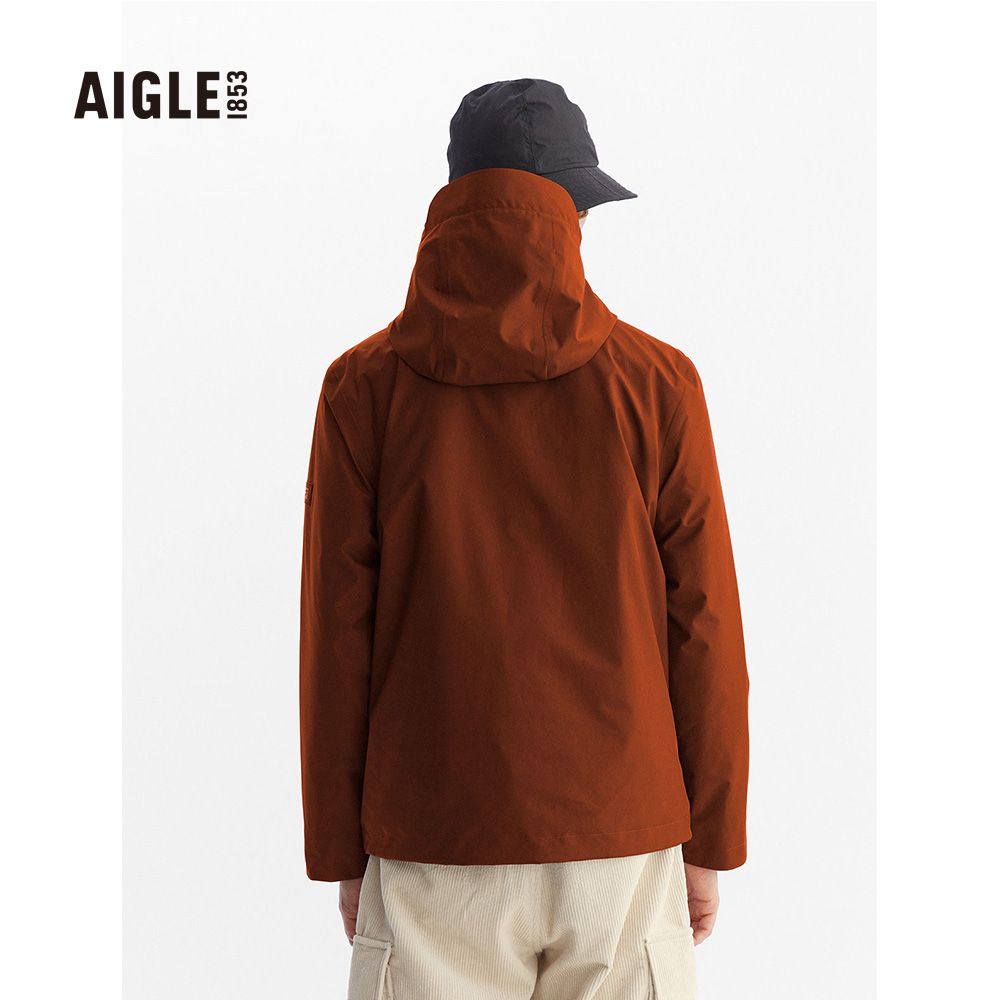 AIGLE  男 防水透氣外套褐色AG-FAA57A166(防水透氣外套 Goretex 防水外套 外套 男外套)