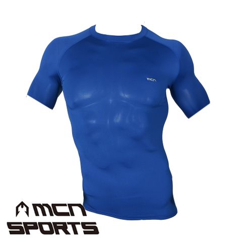 【韓國MCN】全功能 壓縮/涼感運動短袖上衣(藍色)