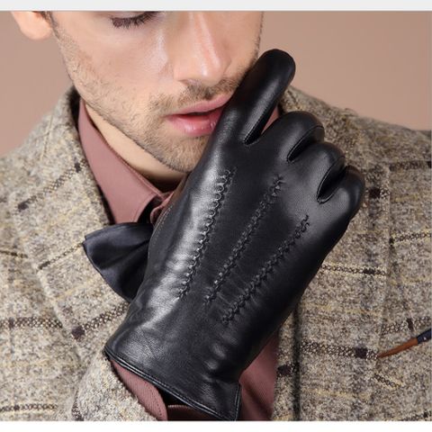 小羊皮三縫線觸控男士保暖手套 M/L/XL款可選