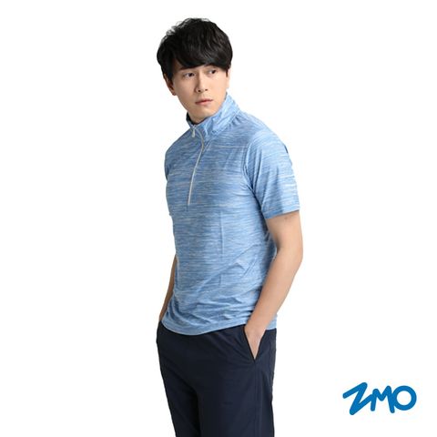 ZMO 男木醣醇涼感立領短袖Polo衫AX597-寶藍色
