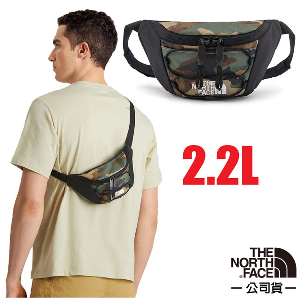 The North Face 北面 2.2L JESTER LUMBAR 多功能日用耐磨單肩斜背包/腰包(彈力鬆緊外掛繩).零錢置物包/52TM-KAH 迷彩 N