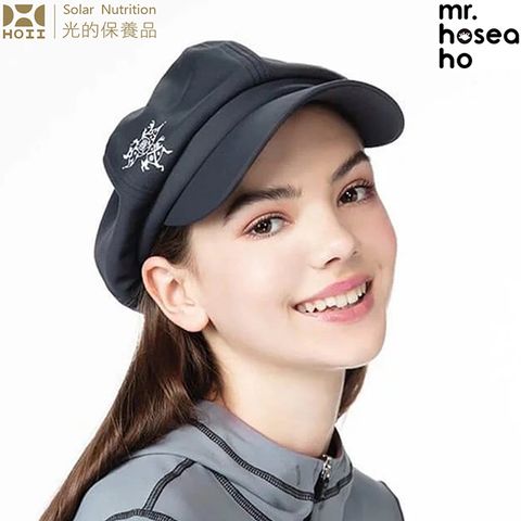 HOII 后益 HOSEA HO 時尚報童帽 黑色-UPF50+抗UV防曬涼感先進光學機能布