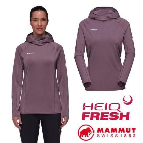 MAMMUT 長毛象 女 Selun FL Sun Hoody 保暖長袖連帽T恤.連帽/UPF 50+ 防曬/1016-01430-5060 波動紫