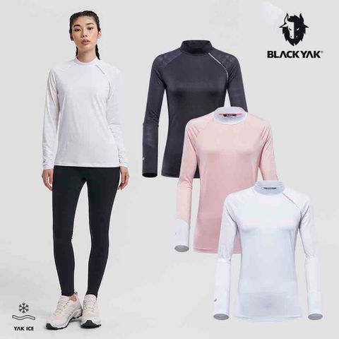 【BLACKYAK】女 COOL涼感長袖上衣(粉紅/白色/黑色) T恤 涼感 長袖 內層 上衣 |BYAB1WC703