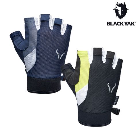 【BLACKYAK】運動半指手套(藍色/黑色)-春夏 | 半指 透氣 運動 手套 | BYAB1NAN08