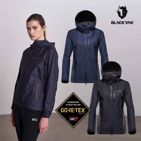 BLACKYAK 女 BAC HALLA GTX防水外套(碳灰/黑色)-春夏|Gore Tex 防水 連帽|BYAB1WJ103