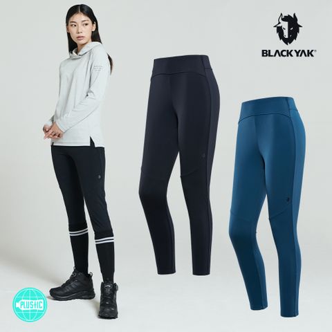 BLACKYAK 女 BIJOU緊身褲 (藍綠色/黑色)-秋冬 修身 緊身褲 內搭褲 長褲|BYAB2WP50257