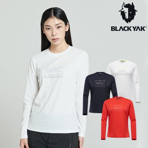 BLACKYAK 女 BECOME圓領長袖上衣(海軍藍/橘紅色/米白)|運動上衣 登山 機能服 |BYAB2WC702