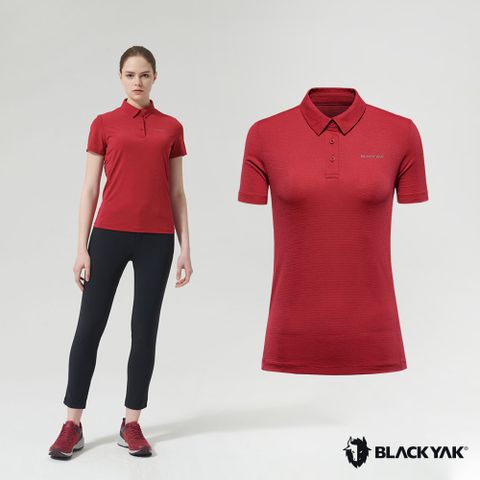 【BLACKYAK】女 COLD涼感短袖Polo衫[莓紅色]韓國春夏 女上衣 短袖 Polo衫|BYJB1WC10103