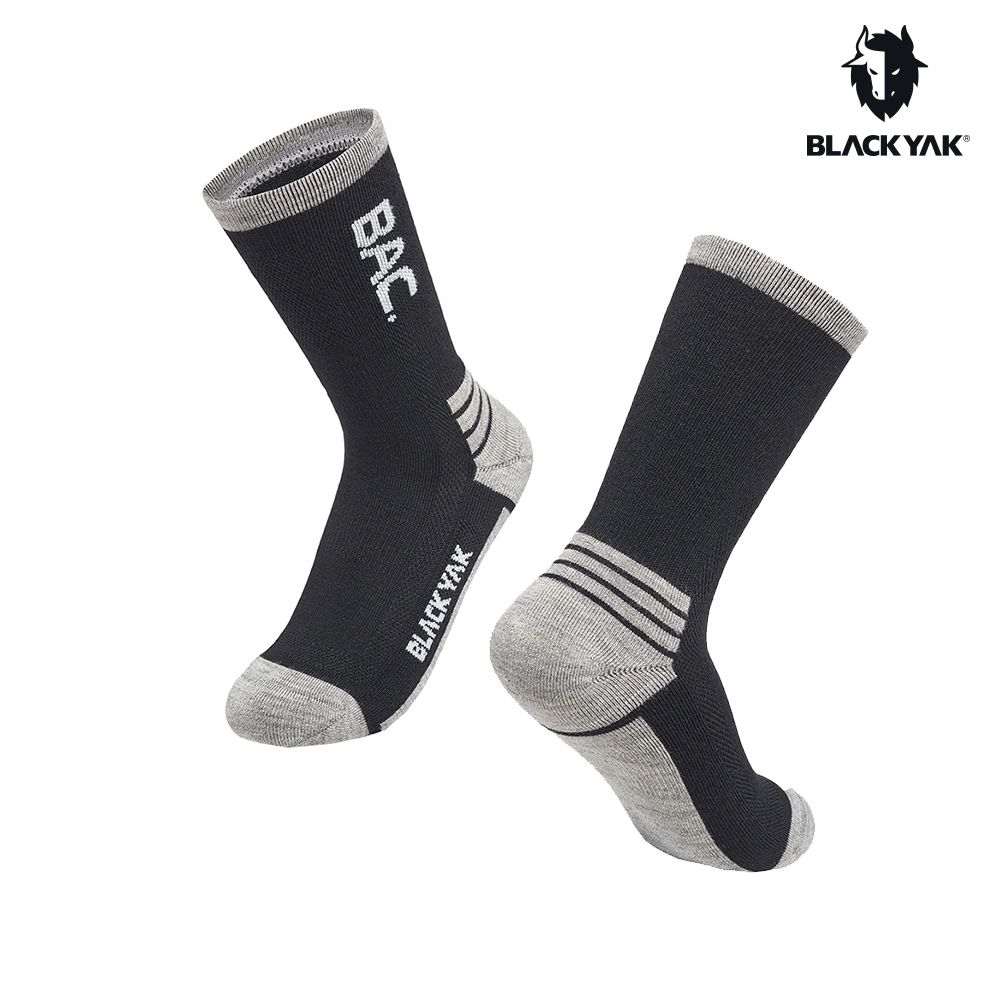 BLACKYAK ALPINE羊毛中筒襪(灰色/黑色)-四季 登山 羊毛襪 健行襪|BYDB1NAB01