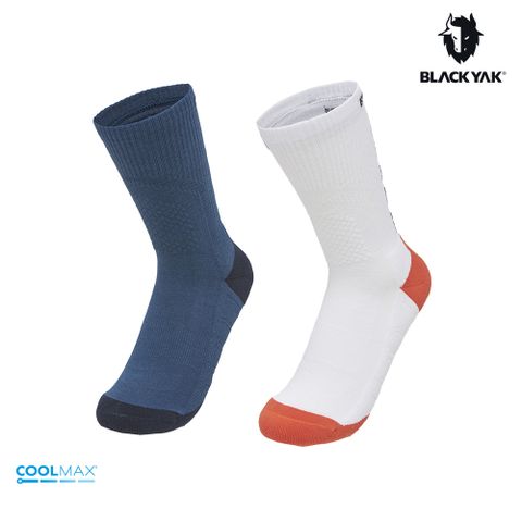 BLACKYAK COOLMAX透氣中筒襪(深藍/白色)-四季 登山 快乾襪 健行襪|BYDB1NAB02