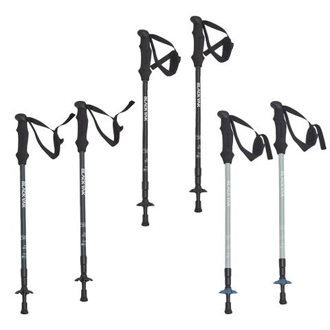 【BLACKYAK】輕量杜拉鋁3節登山杖組_附袋(薄荷綠/海軍藍/黑色)-輕量杜拉鋁 EVA握把|BYDB1NGE01