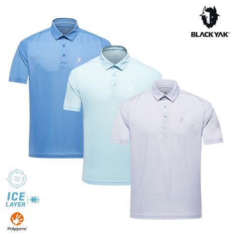 【BLACKYAK】男 ICE CIRCLE短袖POLO衫(薄荷綠/都會藍/銀灰)-涼感 銀離子 抗菌 除臭|BYDB1MC103