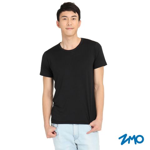 ZMO男親膚圓領短袖排汗衫US213-黑色