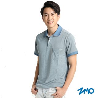 ZMO男涼感短袖POLO衫AX697-深藍灰