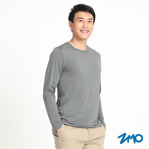 ZMO 男THot輕暖舒適長袖上衣-中灰TS507