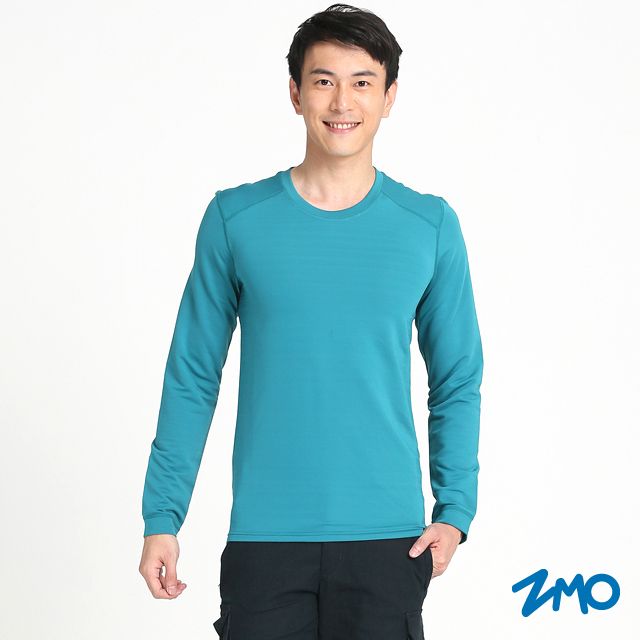 ZMO 男保暖貼身圓領長袖上衣-深綠 TS485