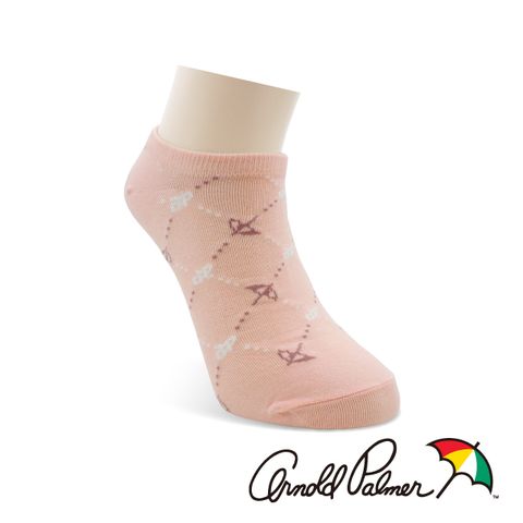 【Arnold Palmer 雨傘】格紋隱形襪-淺粉紅