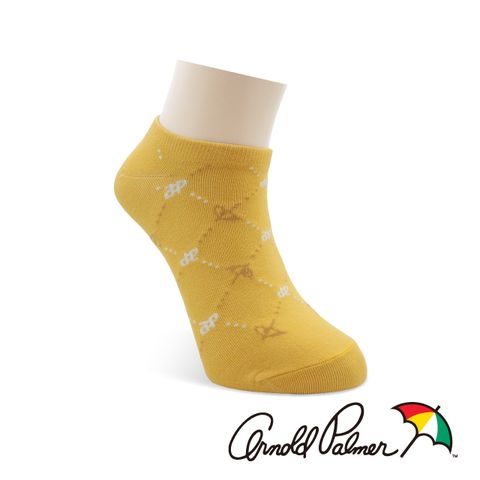 【Arnold Palmer 雨傘】格紋隱形襪-黃