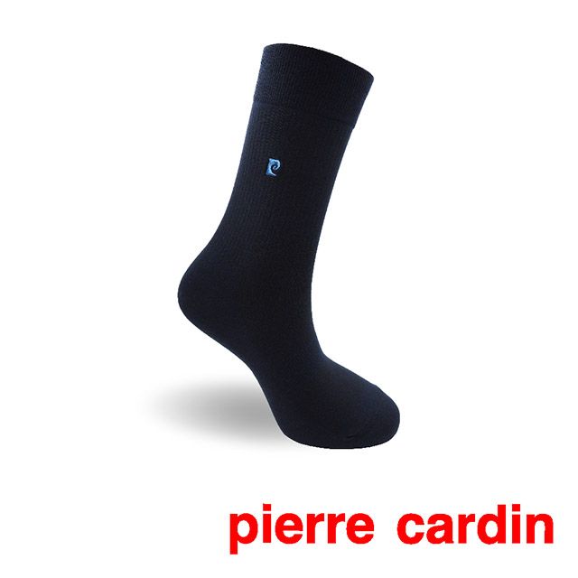 Pierre Cardin 皮爾卡登 輕薄直紋休閒襪-丈青