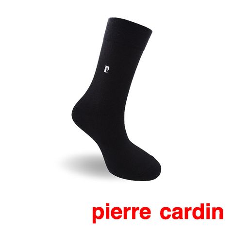 【皮爾卡登】輕薄直紋休閒襪-黑