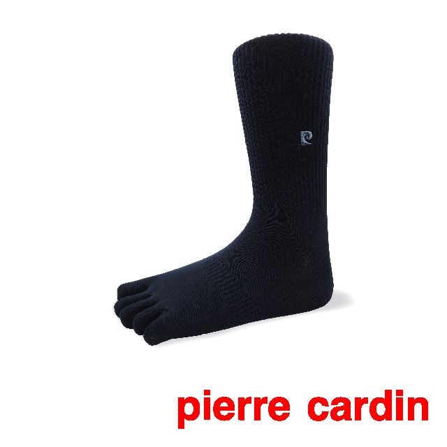 Pierre Cardin 皮爾卡登 絲光簡約五趾休閒長襪-丈青