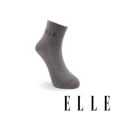 ELLE 1/2百搭休閒短襪-中灰