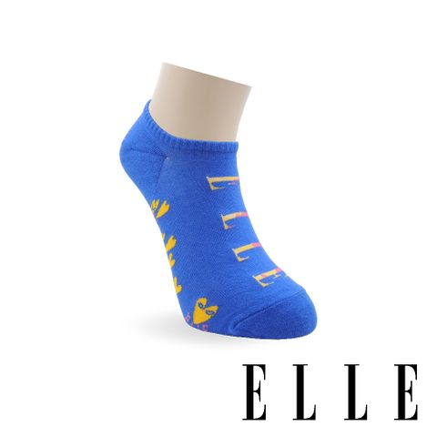 ELLE 手繪愛心隱形襪-藍