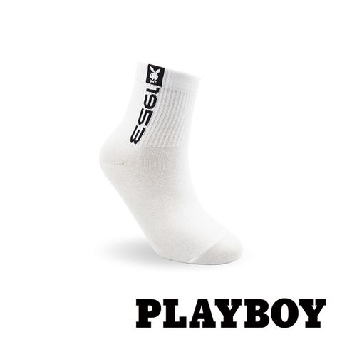 PLAYBOY 1953潮流男休閒短襪-白