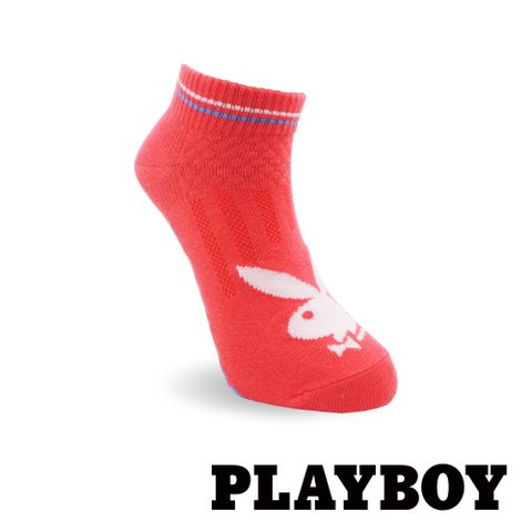 PLAYBOY 輕盈兔女短襪-紅