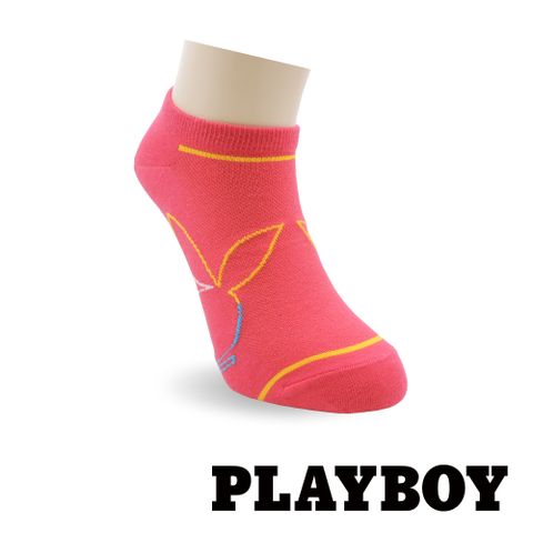 PLAYBOY 霓虹兔女隱形襪-桃紅