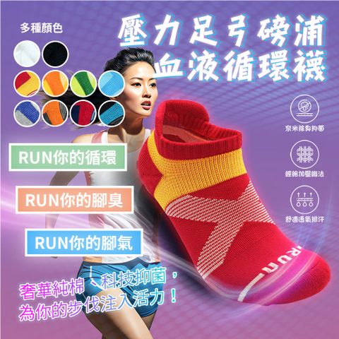 [RUN] 台灣製 MIT 踝襪 壓力足弓磅浦血液循環襪