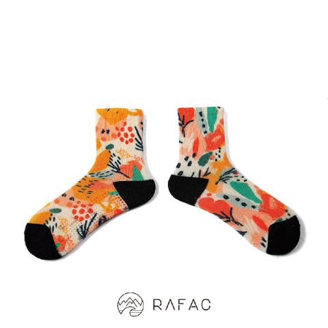 RAFAC 時髦運動永續中筒童襪_足跡