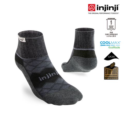 【injinji】男 Runner全方位防護跑襪-外襪(黑色)-MAA9795|短襪 網路推薦 馬拉松慢跑 長跑專用襪