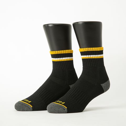 【Footer除臭襪】歐式經典雙色氣墊襪-男款ZH15-黑