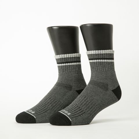 【Footer除臭襪】歐式經典雙色氣墊襪-男款ZH15-灰