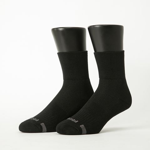 【Footer除臭襪】寬口運動逆氣流氣墊襪-男款T12-黑