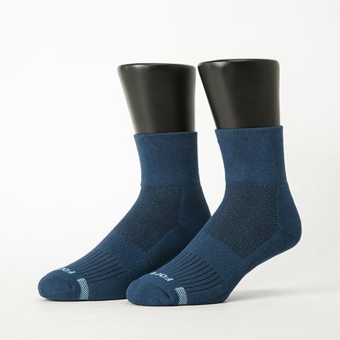 【Footer除臭襪】寬口運動逆氣流氣墊襪-男款T12-藍