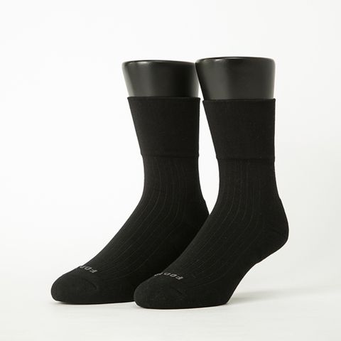 【Footer除臭襪】微分子氣墊紳士素面寬口襪 -男款T51-黑
