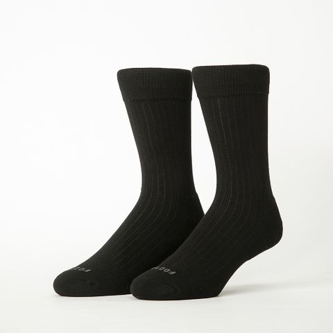 【Footer除臭襪】微分子氣墊紳士雅痞長薄襪-男款T52-黑