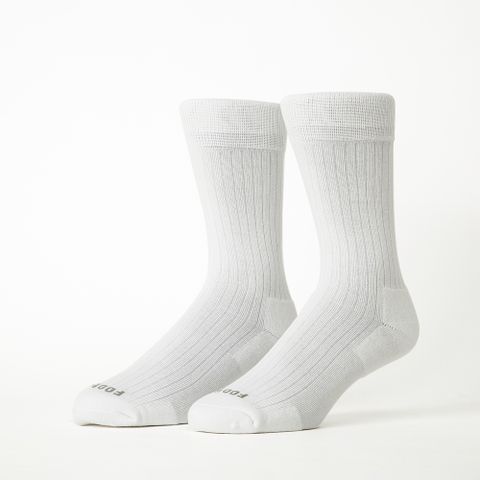 【Footer除臭襪】微分子氣墊紳士雅痞長薄襪-男款T52-白