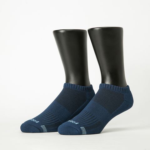 【Footer除臭襪】單色運動逆氣流氣墊船短襪-男款T31L-藍